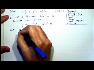 Separable ODEs: an initial value problem