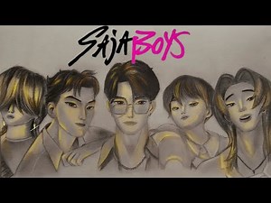 How to draw the saja boys from kpop demon hunters? 🩷🖤