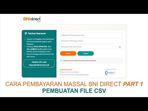 CARA PENGIRIMAN MASSAL BNI DIRECT BOK SALUR PART 1 | MEMBUAT FILE CSV