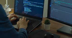Closeup Coding On Screen Man Hands Coding Stock Footage SBV-338374776 - Storyblocks