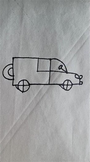 How to draw a car drawing with 4 number easy step by step #art #drawing #viral #shortsviral