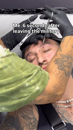 Eddie Gonzales on Instagram: "Time to get 5 years worth of piercings and tats as quick as possible 😂🪡 #piercings #military #veteran #dd214 #navy"