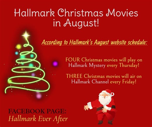 Hallmark's website schedule shows programming through August 24, and it looks like there are more #ChristmasMovies on tap for us! #HallmarkChannel #HallmarkMystery | Hallmark Ever After