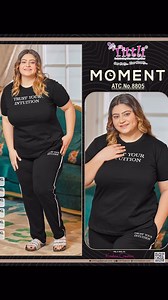 ✨ Introducing Plus Size Nightsuits, "Moments" ✨ ✨ This Plus Size nightsuits are made with pure cotton fabric, 🦋 this nightsuit features a classy Round neck T-Shirt with a Stylish Pajamas. 👕👖 The Special look of this nightsuit is based on the printing that it have on it's T-Shirt and the same as it is on the Pajamas. The medium sized print is on T-Shirt and the smaller version of the same is on Pajamas. 😍 Either you are relaxing or having Night's Sleep, this nightsuit is perfect for both. 😌 