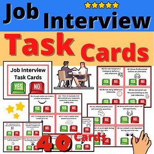 Job Interview Task Cards Activity Resources Career Exploration CTE
