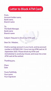 5.4K views · 53 reactions | Letter to Block ATM Card  #application #inspiration #trend #facebook #trending #writing #viral #letter #education | Learn with Ishani | Facebook