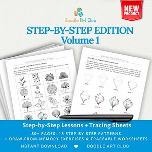 Step by Step Guide: How to Draw—flower & Mandala Elements, Pattern Templates for Stress Relief; PDF JPG for Tracing, Printable Worksheets - Etsy