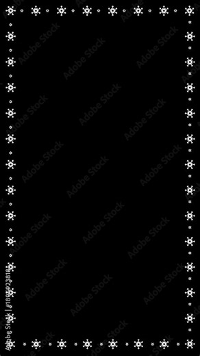 Vertical Winter Snowflake Border Frame with Alpha Channel for **Christmas** Reels 4K