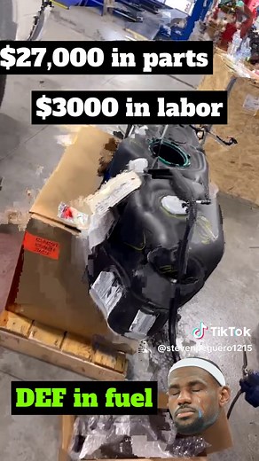 Customer states Driver put DEF fluid in fuel tank drove 800ft and truck cut off…….#diesel #technician #notwarranty #customerpay #idiots