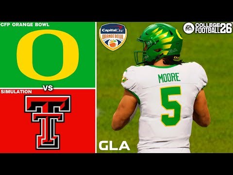 Oregon vs. Texas Tech – Orange Bowl CFP Simulation & Prediction | College Football 26 PS5 Gameplay