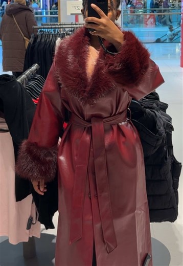 Discover the Burgundy Faux Leather Coat for Autumn