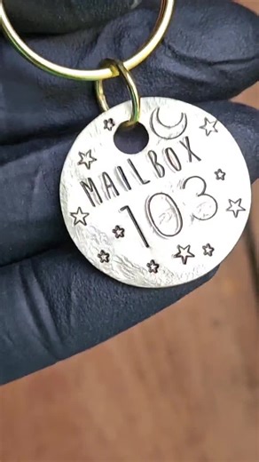 Custom Brass Mailbox Keychain: Personalized PO Box Key Label - Etsy