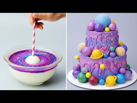 Awesome GALAXY Cake Decorating Tutorials | So Tasty Cake | How To Make Melted Chocolate Cake