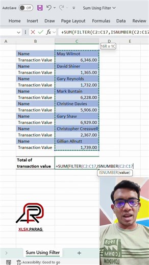 Sum Using Filter Formula #excel #microsoft #excelshortcuts #exceltips #microsoftexcel #excelformula
