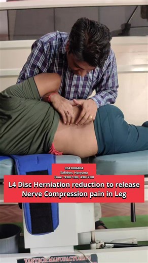 L4 Disc Herniation reduction to release Nerve Compression pain in Leg #slipdisctreatment #chiropracticadjustment #backpainrelief #sciaticarelief #reels #Health | Healing osteopathy, chiropractic and physiotherapy clinic