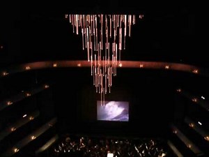 Retracting chandelier at the Winspear Opera House in motion