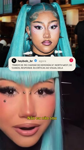 North West responde críticas sobre cabelo azul e piercings: Kim defende a filha