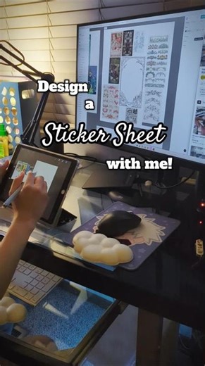 how I design my sticker sheet (first time) #smallartist #arthustle #smallbusinessowner #sticker #art
