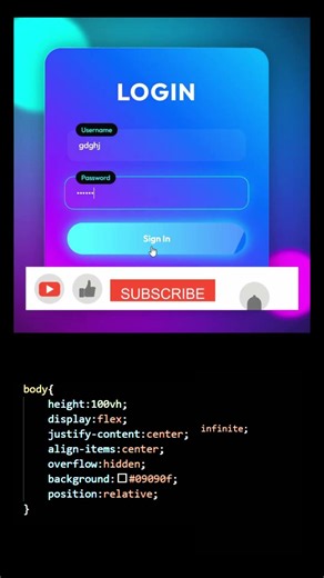 🔥 Futuristic Animated Login Page Using HTML & CSS 🚀