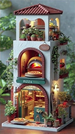 Tiny Cozy Pizza Shop 🍕 | Mini Food Shop Setup That Feels So Real