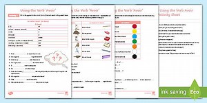 French Grammar: KS2 Avoir (To Have) French Worksheet