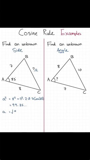 Cosine rule Examples GCSE Maths #maths