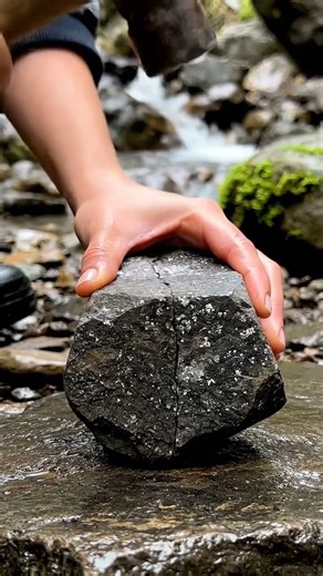 💎 Splitting Schist to Reveal Almandine Garnet