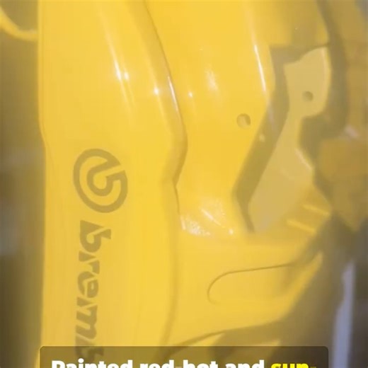 Brake caliper glow-up in 10 seconds• Sandblasting & prep• #BrakeCandy #CaliperPaint #PowderCoating