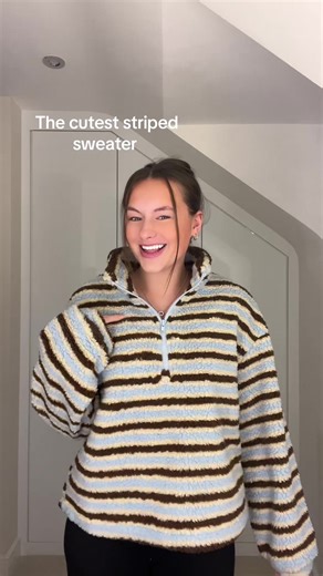 Cozy Striped Fleece Sweater for Winter Wear