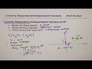 25 Vectors Linearly Dependent Independent Spanning Set in R2 and R3 - EDEXCEL - GCSE