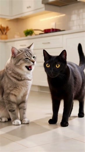 "Curious Cat Visits the Kitchen! 🐱🍳"|cats