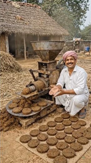 कमाल का देसी जुगाड़: गोबर के कंडे बनाने की मशीन! 😲🔥 #Shorts#DesiJugaad #Shorts #ApnaDesiKisan