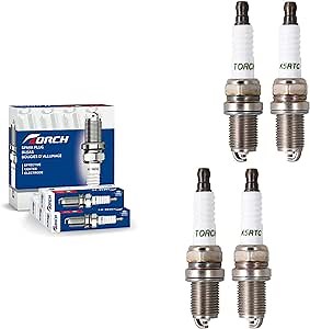 4PK TORCH K5RTC Spark Plug Replace for CHAMPION 71G RC12YC Compatible with Briggs & Stratton 491055 491055S 491055T 72347GS 72347 805015 M78543, for NGK 7938/BKR5E 6130/BCPR5ES, for Denso K16PR-U, OEM