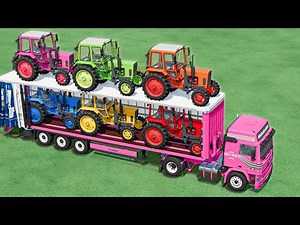 Tractor Transport Colors - FEEDING WORK with Front Loader - Farming Simulator 22
