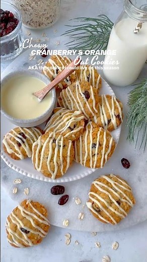 The best Cranberry Orange Oat Cookies #christmasbakes