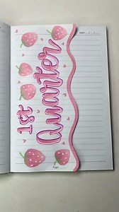 First Quarter Divider Design for Notebook 💕🌸 #school #1stQuarter | Nelli Journals