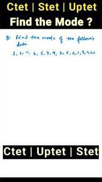 ctet maths | uptet maths | stet maths| bpsc tre maths | how to find the mode of discrete data
