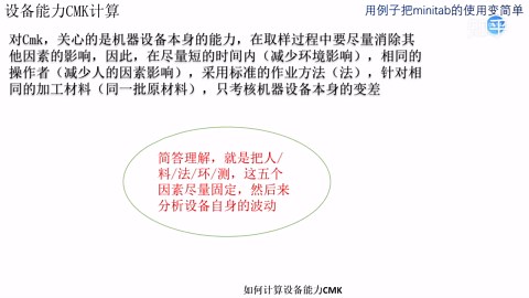 过程能力：设备能力CMK分析：用例子把Minitab使用变简单