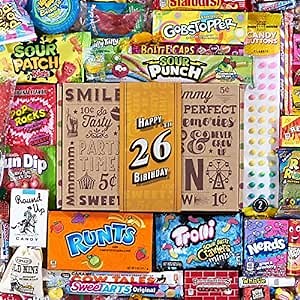 Vintage Candy Co. 26th Birthday Retro Candy Gift Basket - 1999 Party Assortment - Candy Variety Gift for Men, Women, and Young Adults Turning 26