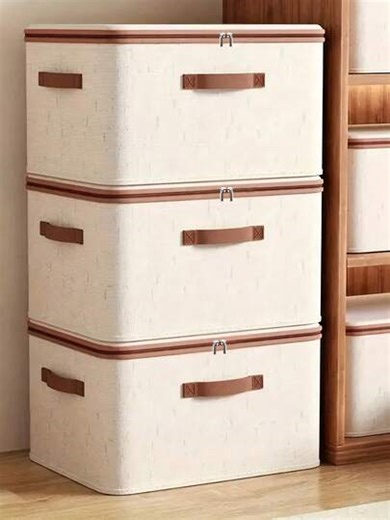 Foldable Portable Storage Box, Dust-Proof Clothing & Bedding Organizer, Suitable For Spring Season Home Use - Convenient Space-Saving, Great For Storing Sheets, Fabrics, Etc. Spring Clothing & Bedding Storage Box, Outdoor Yard Storage, Back To School Season (Slight Color Difference And Glue Marks May Exist Due To Textile Material, But Won't Affect Usage) | SHEIN