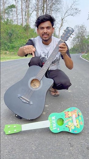 Mini Guitar vs 41 Inch Musical Guitar 😱