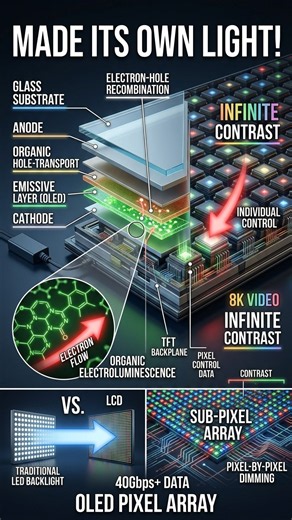 How OLED Screens Make Their Own Light, Pixel by Pixel