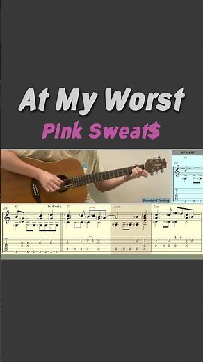 At My Worst / Pink Sweat$ (Guitar) #fingerstyleguitar #guitartab #guitar #atmyworst #pinksweats