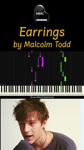 Earrings by Malcolm Todd piano cover/tutorial + sheet music + lyrics