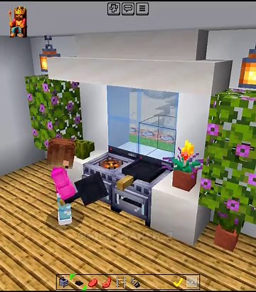 Cooking Meat on Stove in Minecraft 🍖 | King_Maker_7