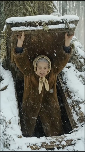 POV: Grandma's Hidden Shelter. How does Grandma Survive Wolves? #survival #yakutia #snow #animals