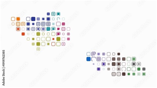 Samoa animated country shape. Pulsating colored dots on the map of the country. Large size rounded square blocks. Digital style Samoa map on white background. Artistic animation video.