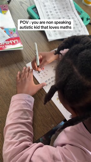 Autistic Child Solves Math Problems: Subtraction Practice