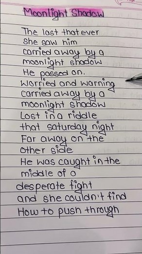 Moonlight shadow Song Lyrics #moonlightshadowlyrics