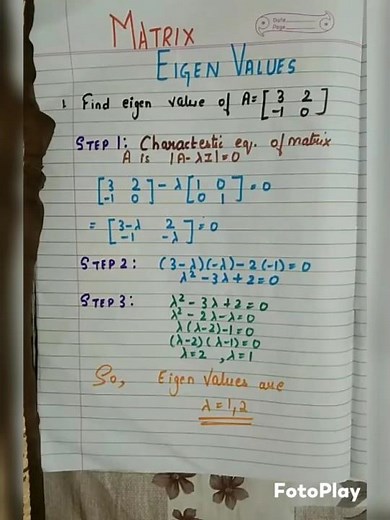 Eigen values of matrix | How to find eigenvalue of 2X2 matrix | bsc